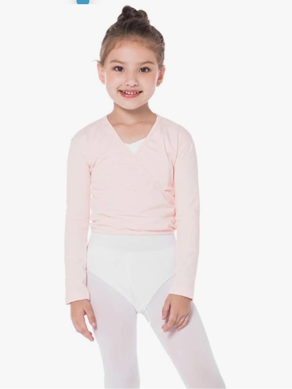 Ballet Wrap Top Girls Ballet Sweater Dance Sweater for Girls, Pink, Size 8-9